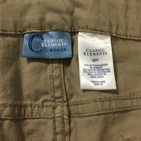 Classic Elements Structured Twill Jeans Tan 22W - Picture 8 of 8